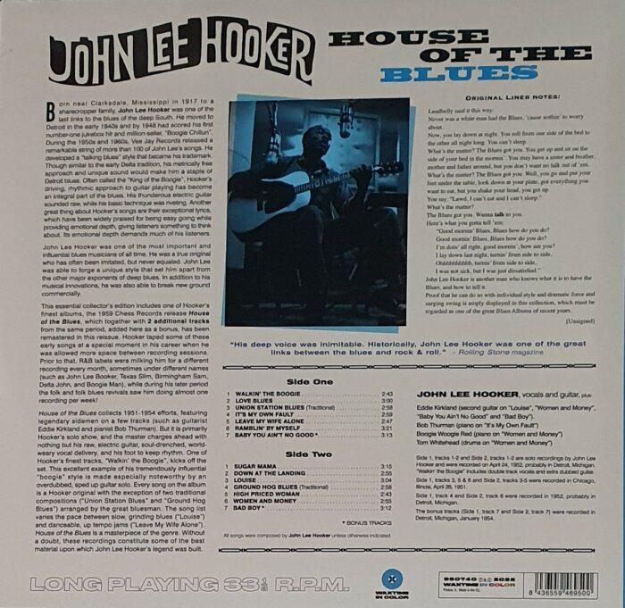 vinyle john lee hooker house of the blues édition limitée bleu verso