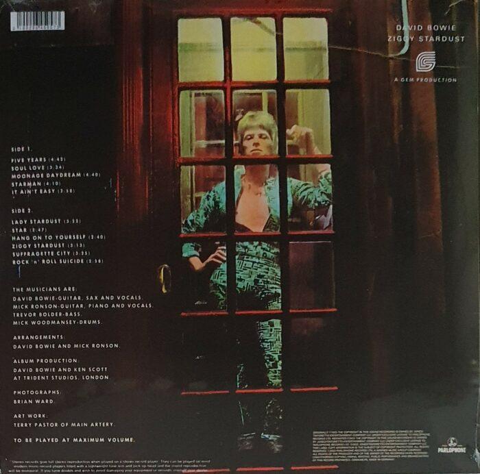 VINYLE DAVID BOWIE THE RISE AND FALL OF ZIGGY STARDUST PICTURE DISC VERSO