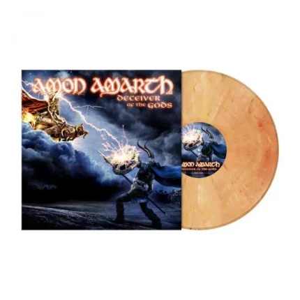 vinyle beige et rouge marbré amon amarth deceiver of the gods recto