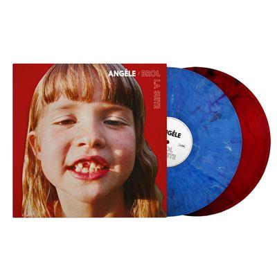 vinyle rouge et bleu marbré angèle brol la suite recto