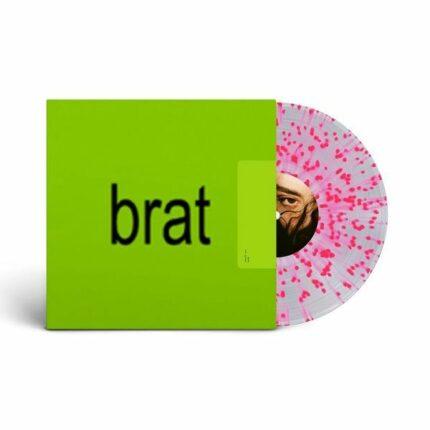 vinyle transparent éclaboussure rose charli xcx brat recto