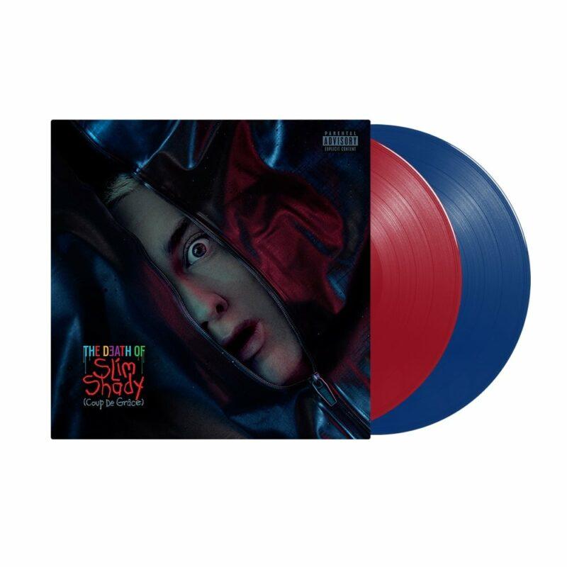 vinyle rouge et bleu opaque eminem the death of slim shady recto