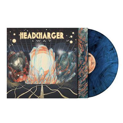 Vinyle bleu et noir marbré headcharger sway recto